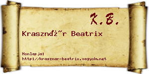 Krasznár Beatrix névjegykártya